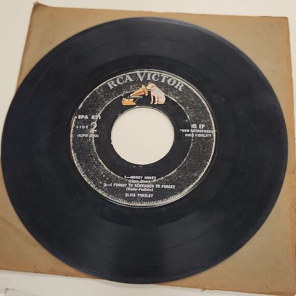 Elvis Presley Heartbreak Hotel I Was The One Honey Honey 45 RPM Vinyl Record - Picture 3 of 4